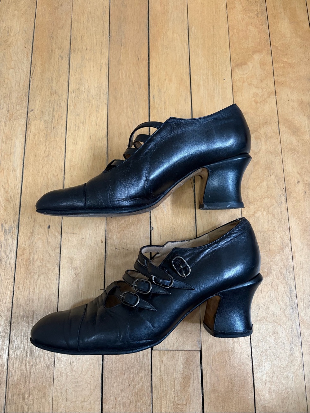Black Leather Mary Jane’s